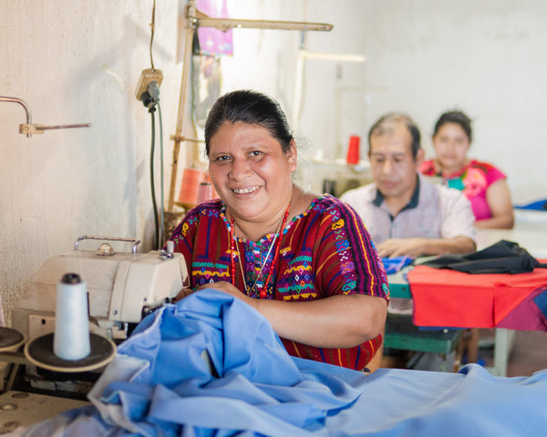 Guatemalan woman at her sewing machine