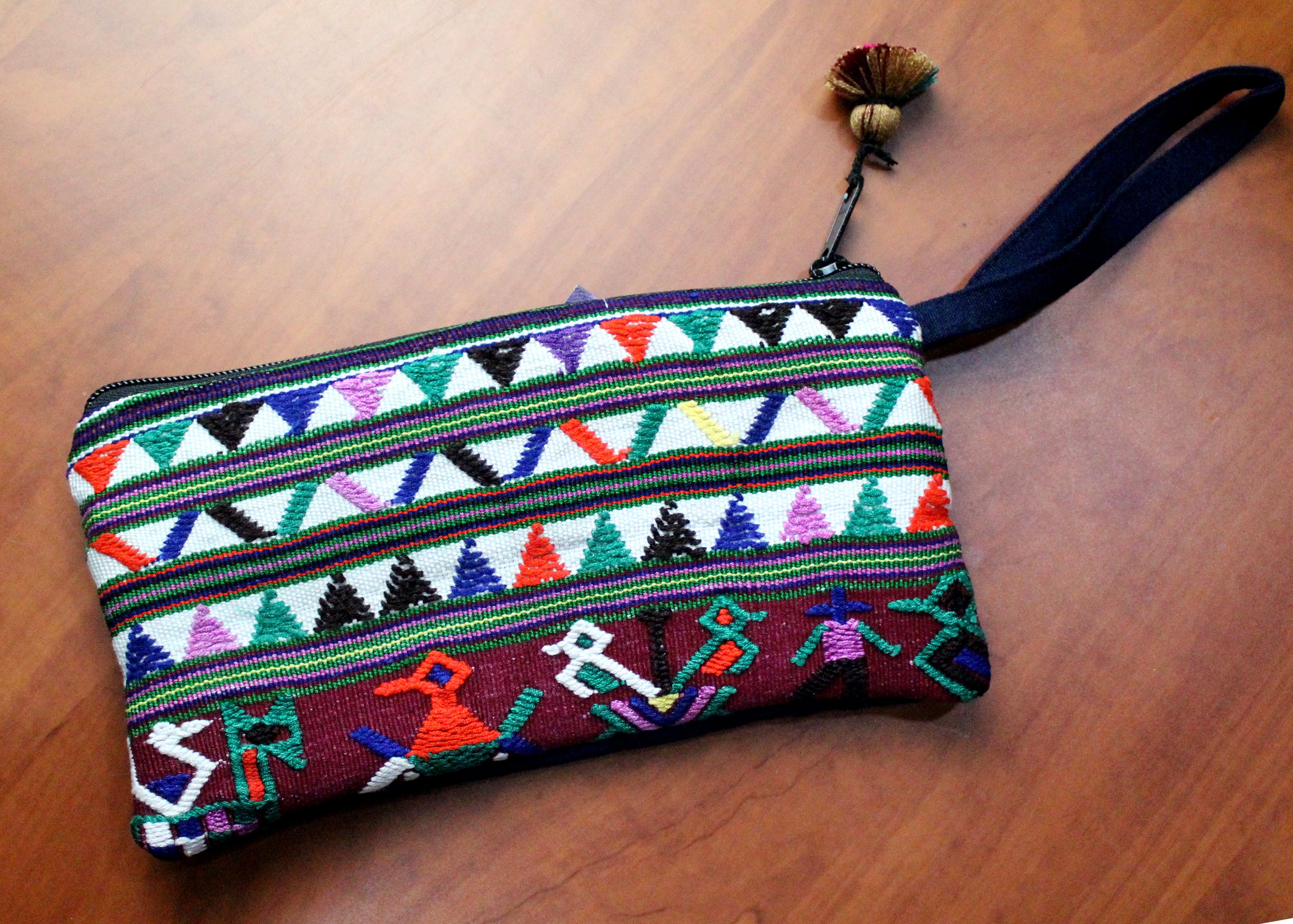 huipil clutch purse with wristlet 2 handmade by friendship bridge