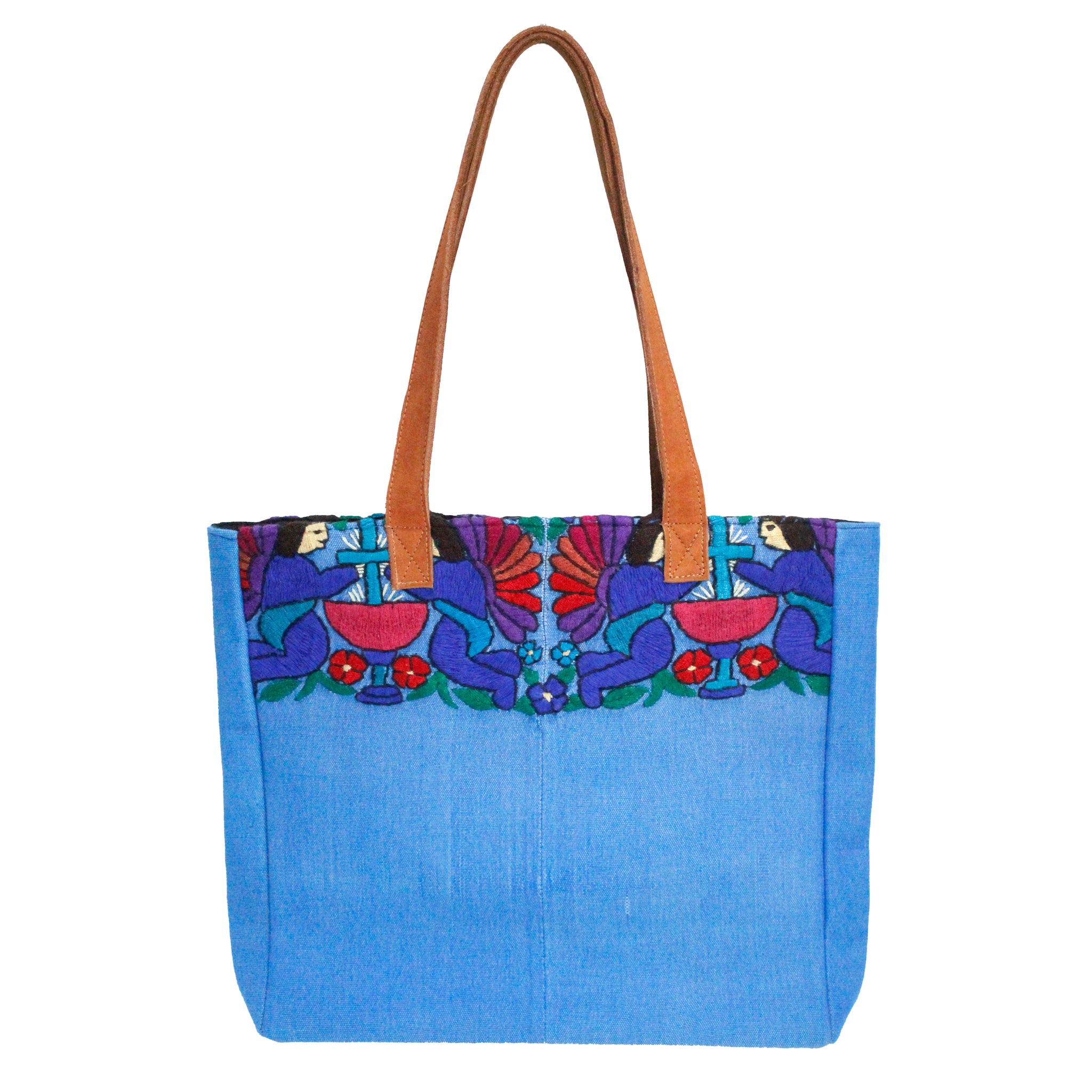 Tikal Tote Bag with Leather Straps – Handmade by Friendship Bridge®