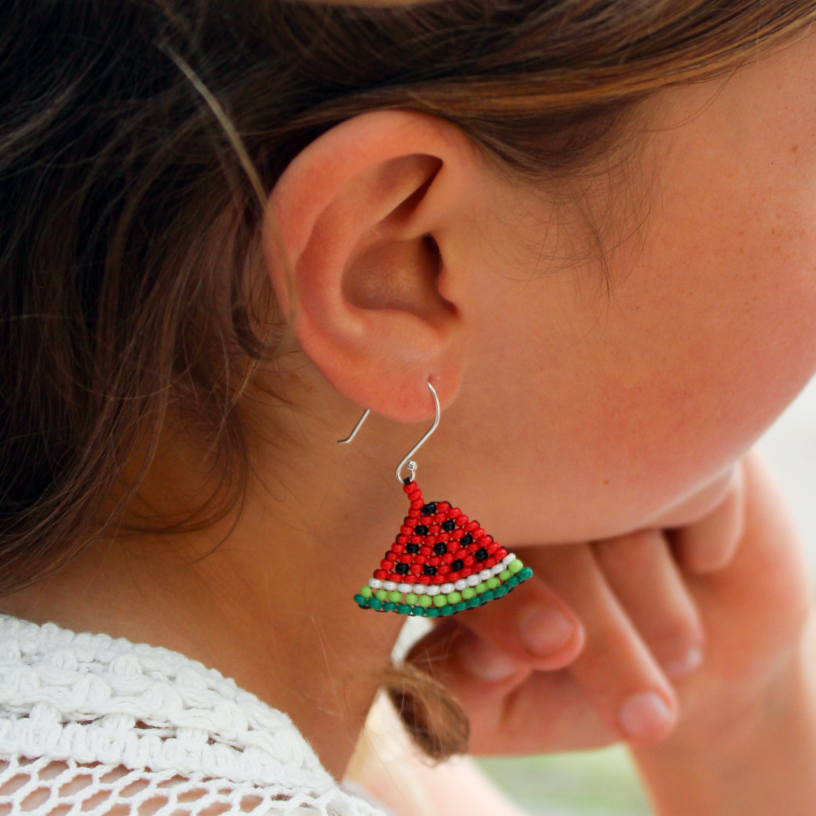 Watermelon on sale beaded earrings