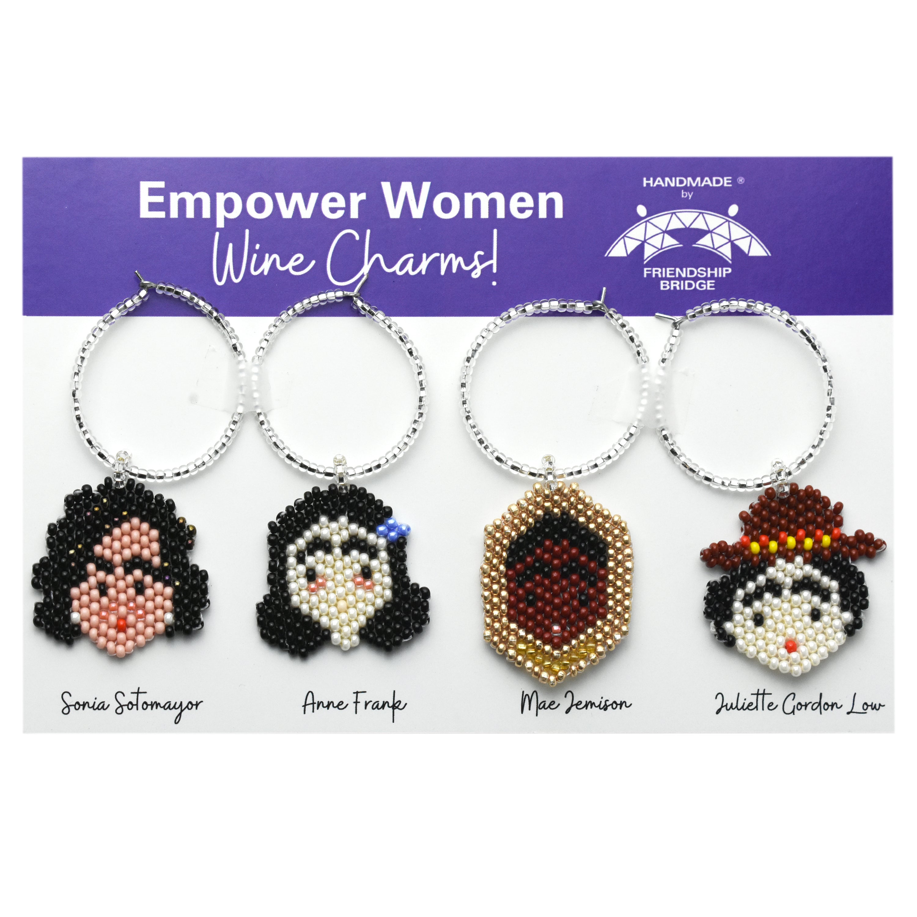 Empower Women Wine Charms – Handmade by Friendship Bridge®