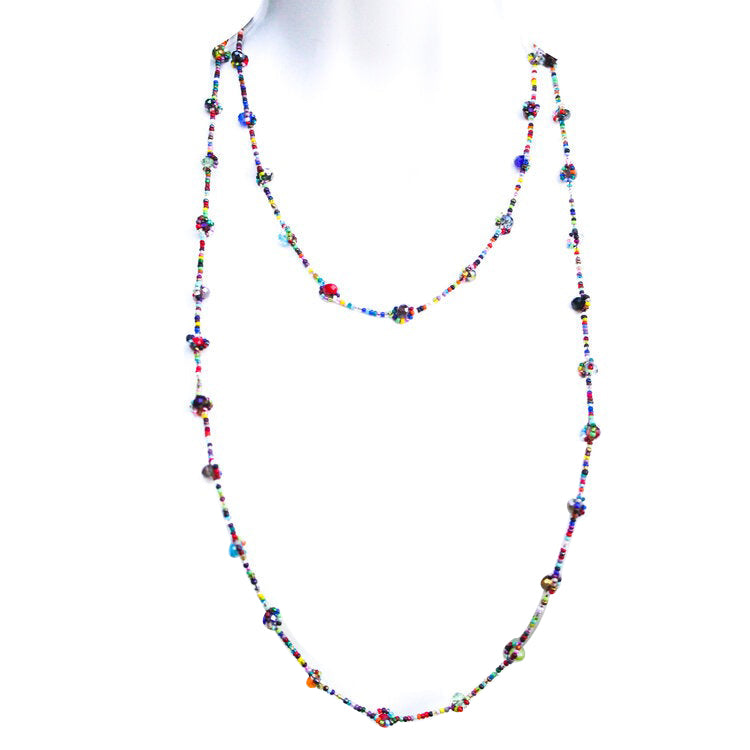Long strand bead necklace hot sale