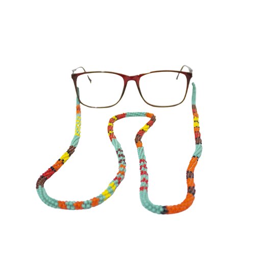 Serpentine Beaded Eyeglass Holder Turquoise – Handmade by